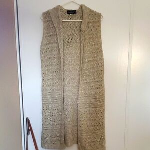 A Knitch Above Long Knit Cardigan - Beige New